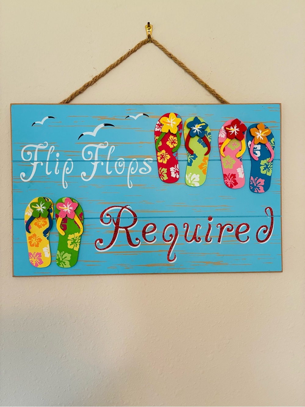 Hobby Lobby Blue Flip Flops Wall Sign

5 flip flops all elevated in sign